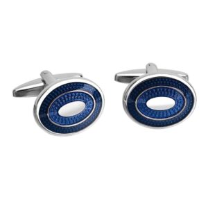 19x15mm Oval Blue Resin Cufflinks