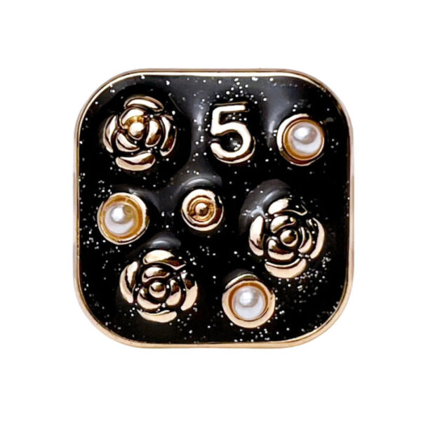 21MM Square Number 5 Pearl Flower Metal Sewing Button 10pcs - Image 5
