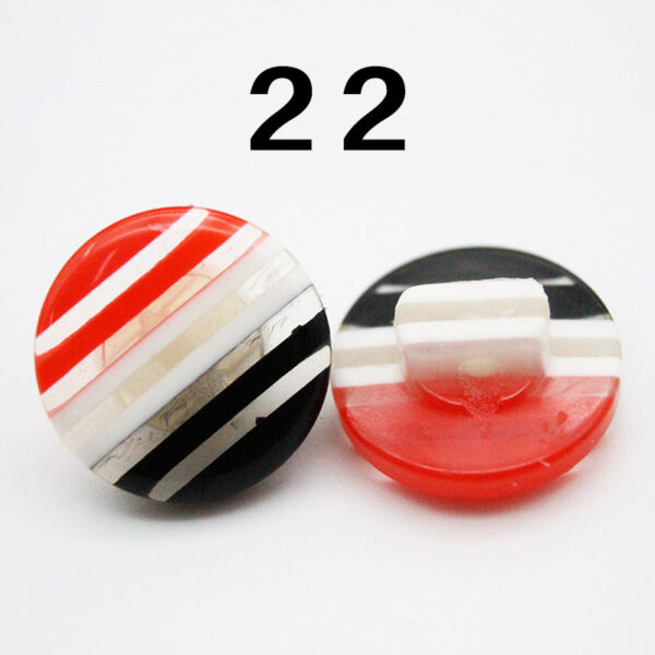 14mm Rainbow Round Shank Striped Resin Buttons for Shirts 50pcs - Image 25