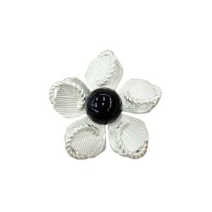 30mm 3D Flower Pearl-Like Metal Shank Buttons 10pcs