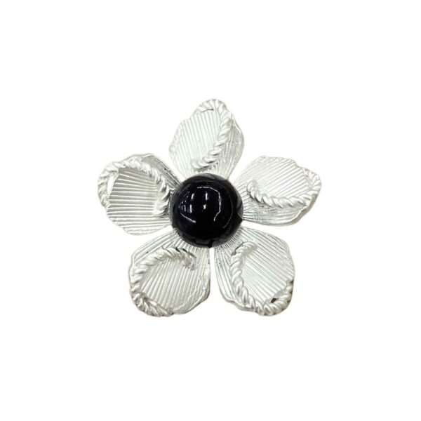 30mm 3D Flower Pearl-Like Metal Shank Buttons 10pcs