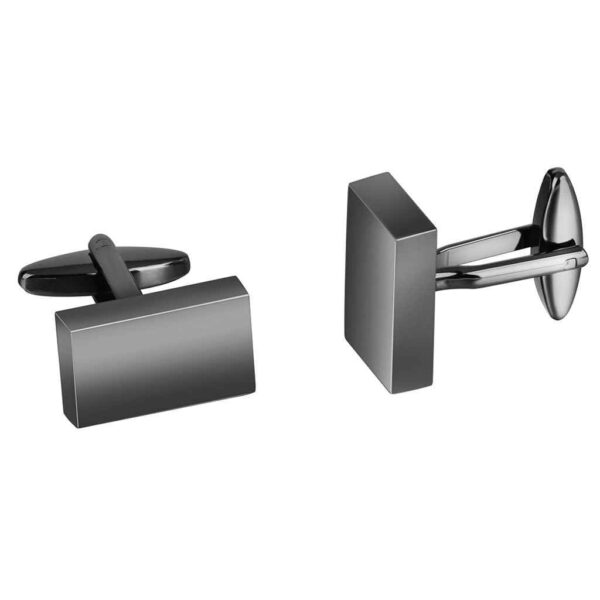 Rectangle Gold Silver Gunmetal Cuff Links for Men