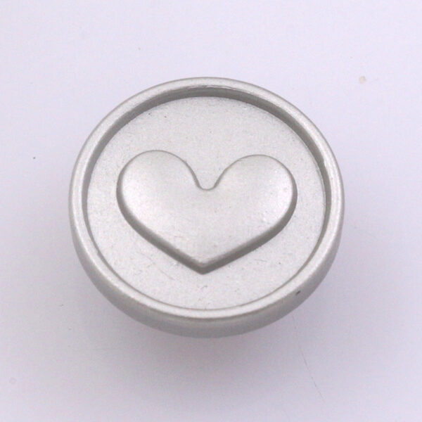 17mm Vintage Silver Heart Pattern Stud Button for Denim Jean 100pcs - Image 3