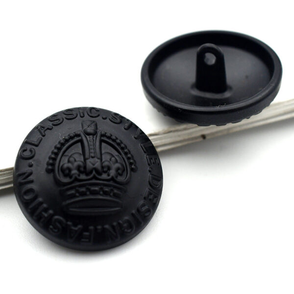 22mm Black Round Beetle Crown and Star Metal Shank Buttons 20PCS - Image 2