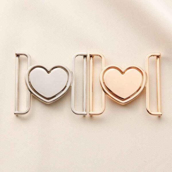 30/40mm Heart-Shaped Belt Buckles - Romantic Metal Clasps 20pcs