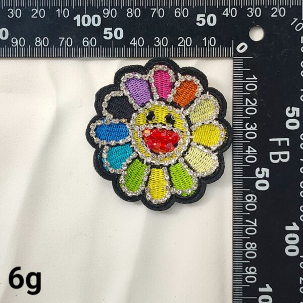 Sunflower and Heart Embroidered Patches with Crystal Accents 10 Pack - Image 3