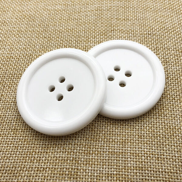 50mm Large Round Four-Hole Black White Resin Buttons 12pcs - Image 3