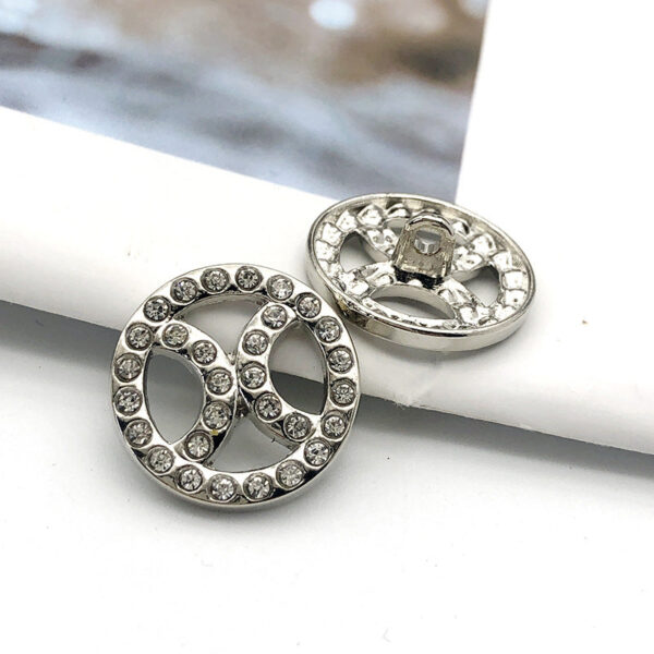 20mm Gold Silver Round Hollow Diamond Metal Button 20pcs