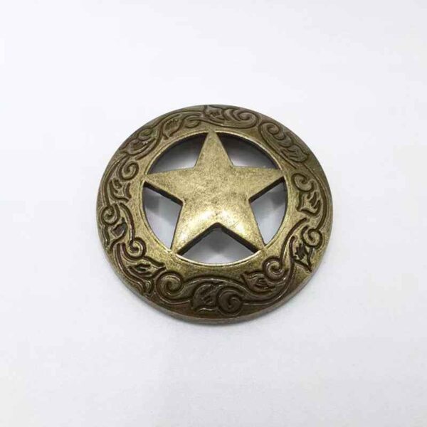 30MM Vintage Silver & Bronze Star Screw Studs Metal Rivets 20 Pack