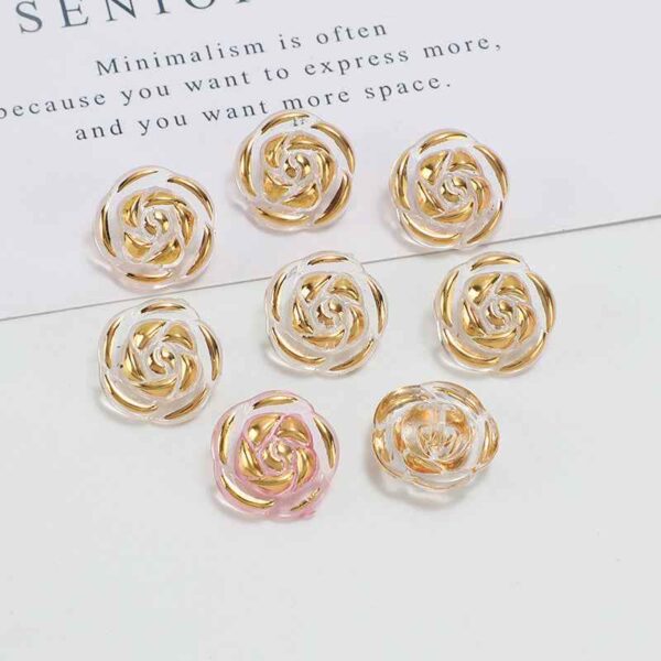 12.5mm Acrylic Candy Color Rose Buttons for Kids' Sweaters 100 Pack