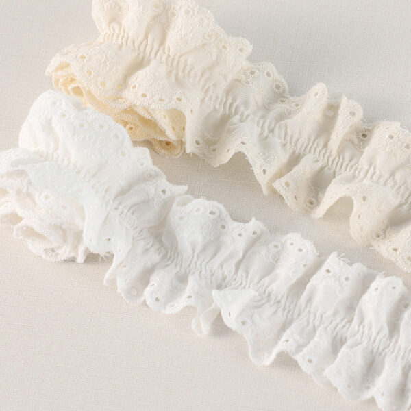 45/50mm 3D Double-Sided Cotton Pleated Lace Trim 5 Yards - Image 3