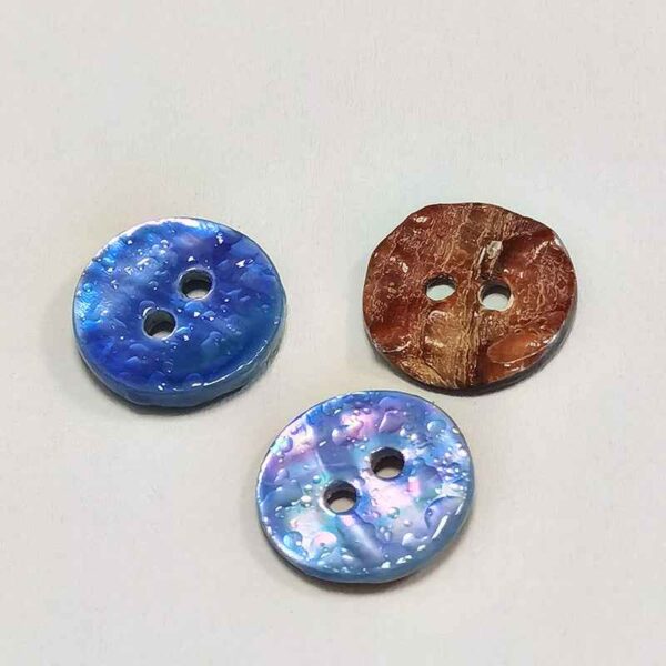 18L Golden Abalone Shell Buttons Watercolor Effect Round 100 Pack