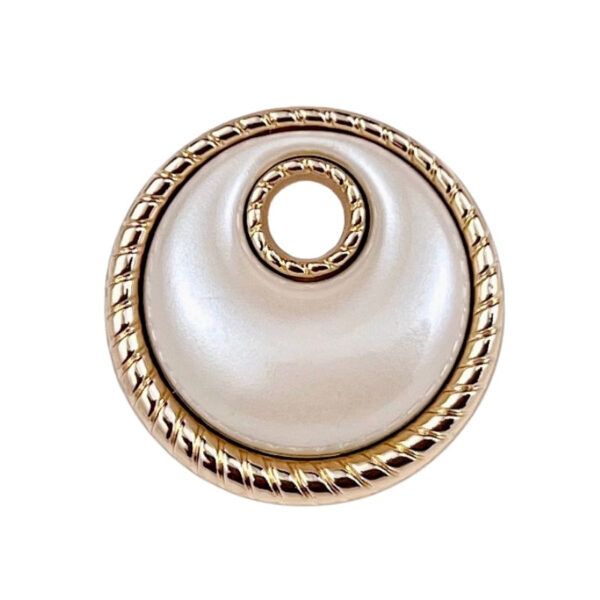 Hollow Crescent Moon Dual-Tone Metal Shank Button 20pcs - Image 3
