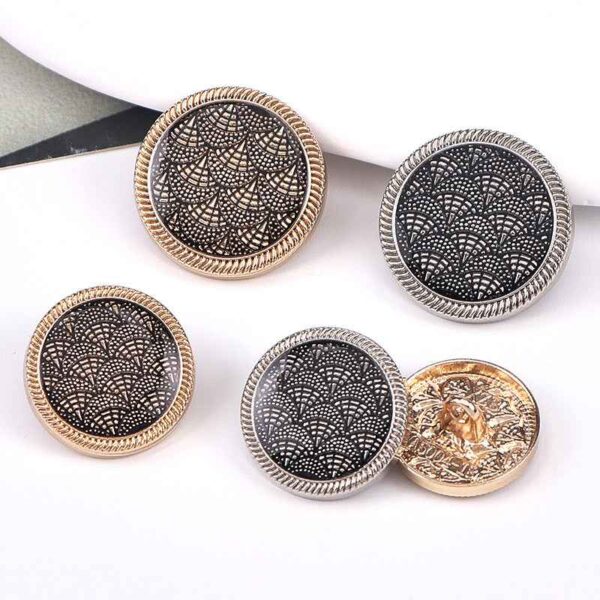 3/4 Inch Fish Scale Enamel Metal Shank Buttons for Sewing 20pcs