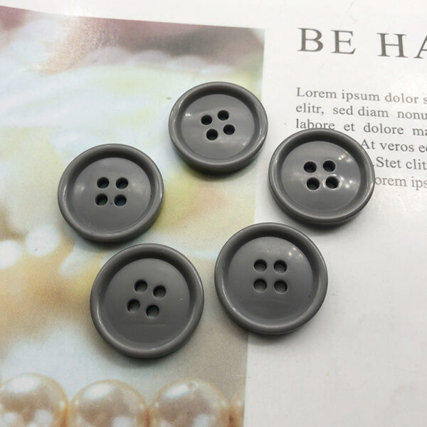 15/20mm Dark Gray Round 4-Hole Resin Suit & Trouser Buttons - Image 3