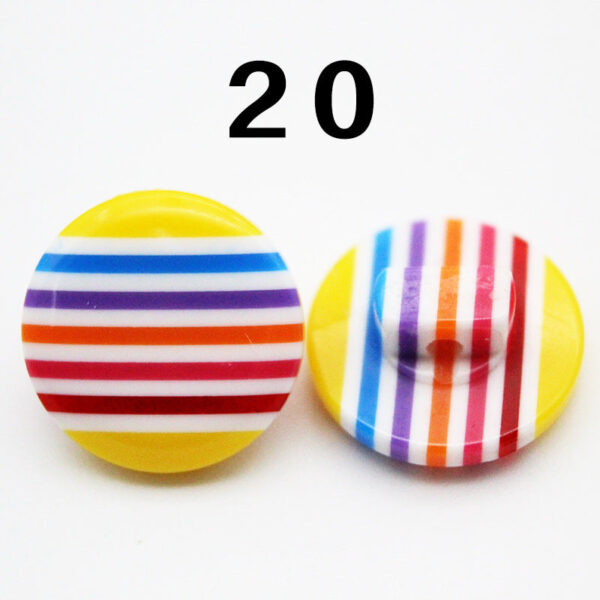 14mm Rainbow Round Shank Striped Resin Buttons for Shirts 50pcs - Image 23