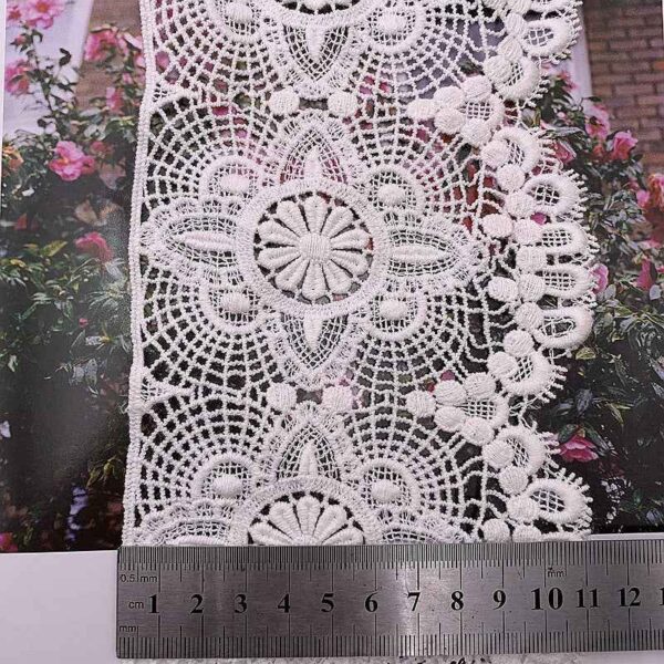 11/15.5cm White Wave Cotton Embroidered Lace Trim 10 Yards