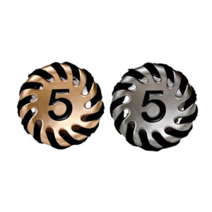 18/23mm Black Wool Edge Number 5 Metal Button 10pcs
