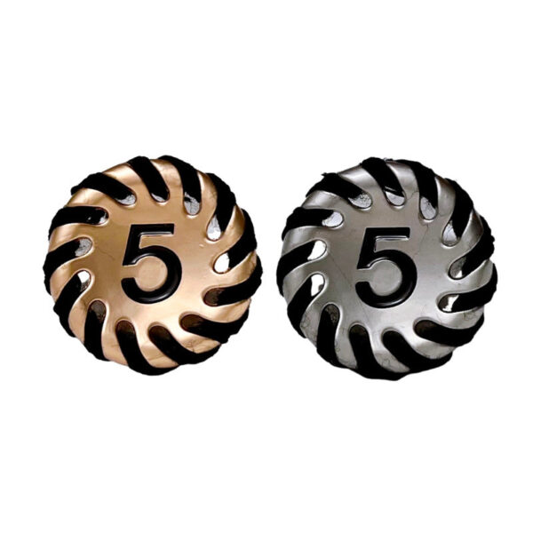 18/23mm Black Wool Edge Number 5 Metal Button 10pcs