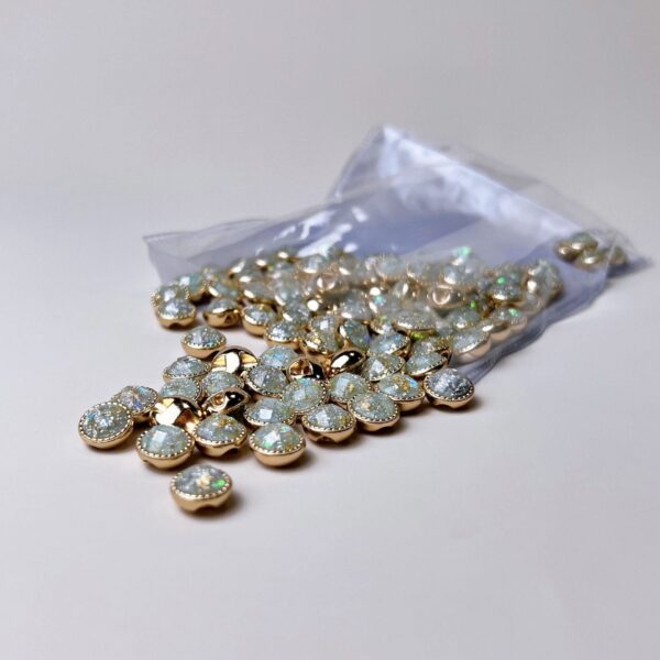 10MM Gold Foil Hidden Hole Metal Shirt Cuff Collar Buttons 20pcs - Image 5