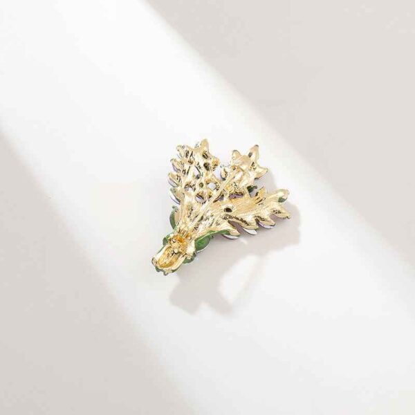 Yellow Purple Crystal Lavender Brooch Pin