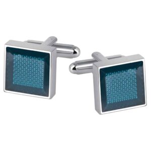 Square Transparent Blue Resin Cufflinks