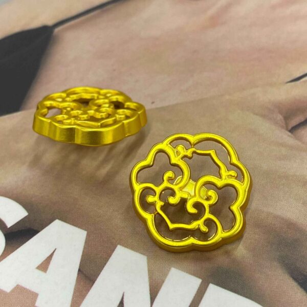 Gold Hollow Auspicious Cloud Metal Shank Buttons for Clothing 20pcs