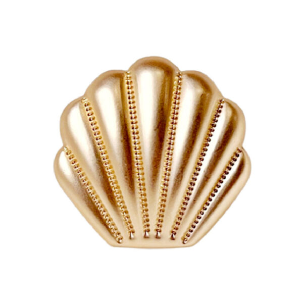 18/23mm French Matte Gold Silver Shell-Style Metal Shank Buttons 12pcs - Image 2