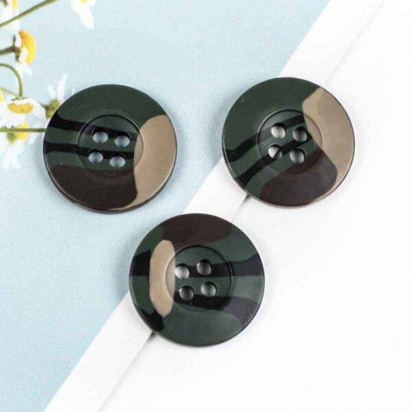 Camouflage Brown Green Resin Buttons for Military Shirts Jacket 100pcs