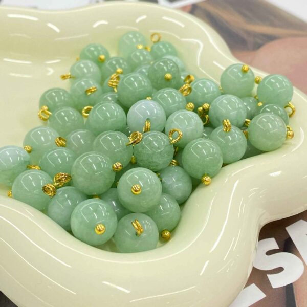 10mm Chinese Style Natural Jade Stone Buttons 20pcs