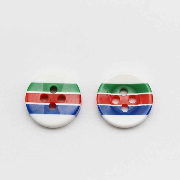 12mm Round 4-Hole Candy Color Striped Resin Buttons 100pcs