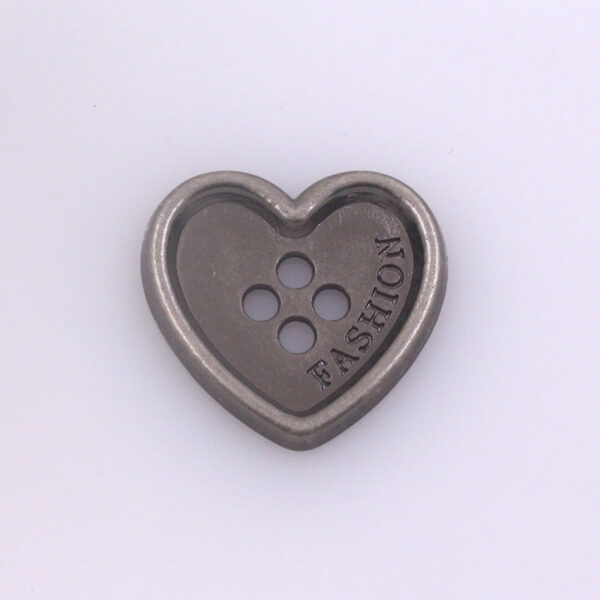 Heart Shaped Metal Buttons Four Holes for Clothing Knitwear 96 Pack - Image 3