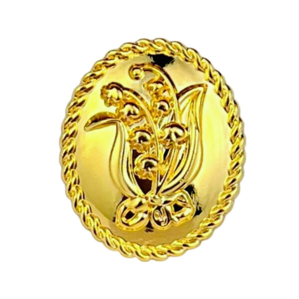 18/23MM Oval Sand Gold Lily of the Valley Metal Buttons 20pcs - Image 4