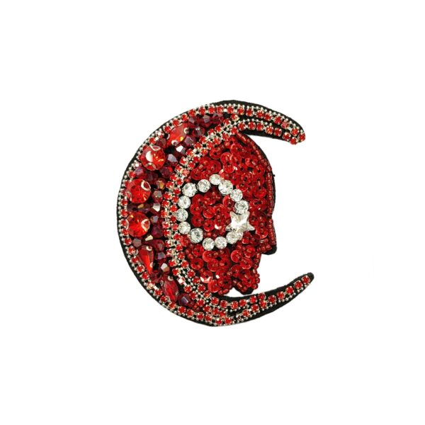 Handcrafted Beaded Moon,Lipstick,Shoe,Perfume Fabric Patches 7 Pack - Image 3
