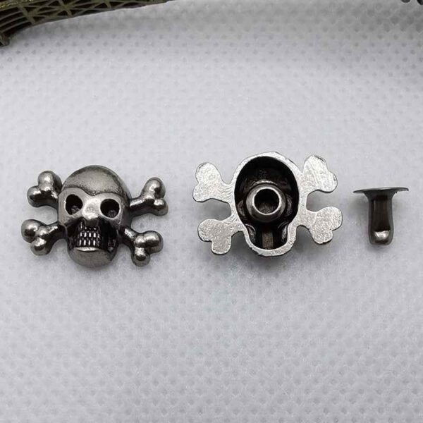 Gothic Punk Zinc Alloy Skull Rivets Vintage Silver 42 Pack(7 Styles)