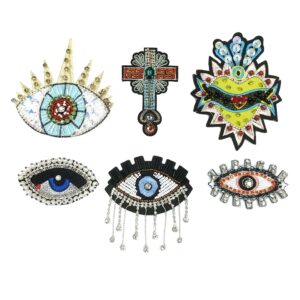 Decorative Eye Applique Patch for Bags Clothing 5 Pack
