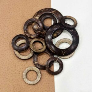 Natural Coconut Shell Ring Buttons 8-Size (15-63mm) 96 Pack
