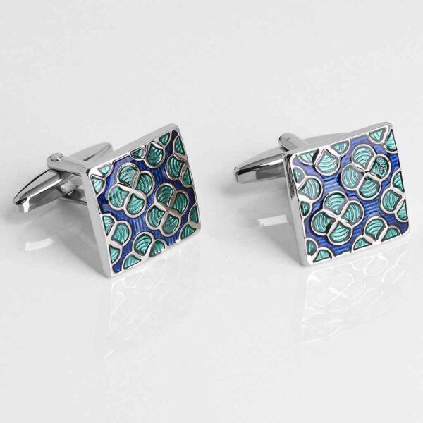 17mm Square Enamel Cufflinks