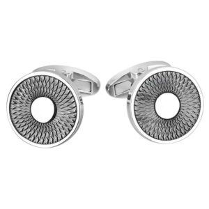 18mm Men's Wedding Round Engraved Cufflinks