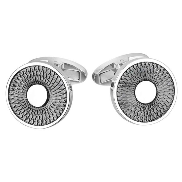 18mm Men's Wedding Round Engraved Cufflinks