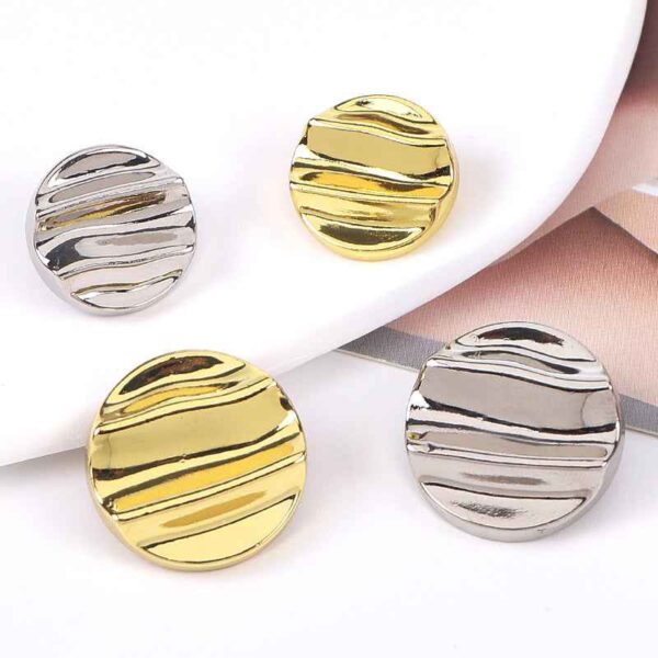 28L/36L Crinkle Wave Metal Shank Buttons for Jackets Outerwear 20pcs