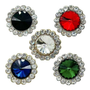 Luxe Rhinestone Flower Metal Button for Women’s Sweaters Coats 10pcs
