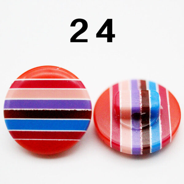 14mm Rainbow Round Shank Striped Resin Buttons for Shirts 50pcs - Image 27