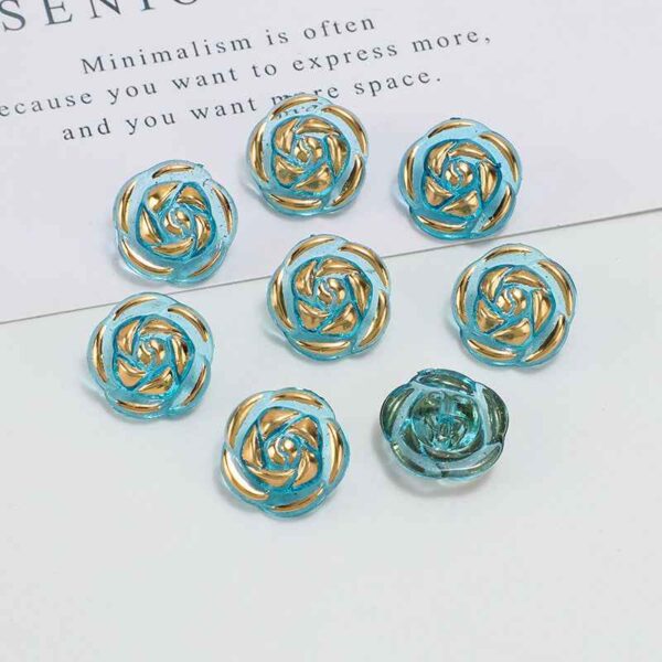 12.5mm Acrylic Candy Color Rose Buttons for Kids' Sweaters 100 Pack