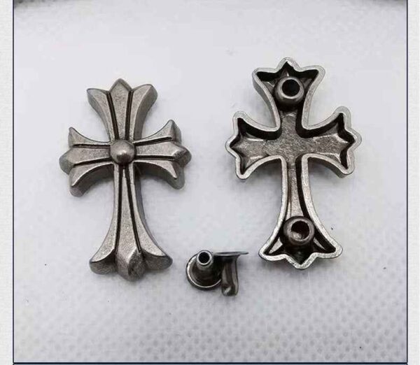Vintage Silver Alloy Cross Rivets Gothic Punk Studs 30 Pack(3 Styles)