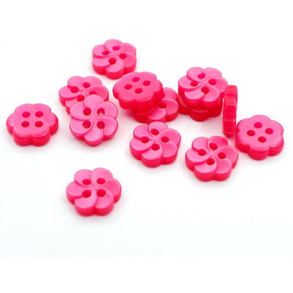 11mm Colorful Square Heart Flower Resin Buttons 100pcs - Image 3