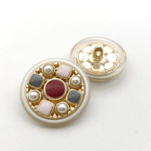 18mm Gold Round and Square Metal Shank Buttons 10pcs