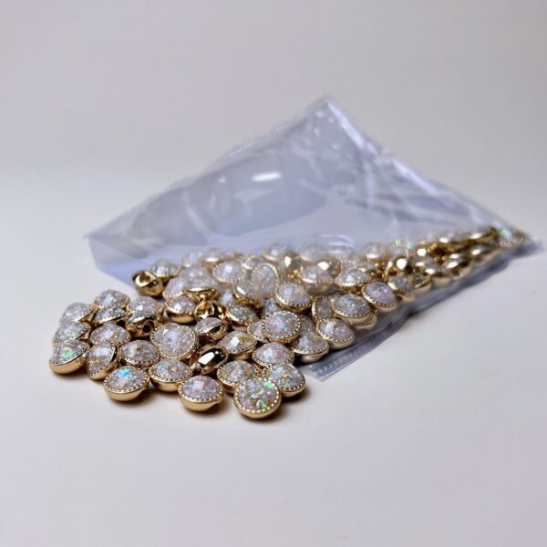 10MM Gold Foil Hidden Hole Metal Shirt Cuff Collar Buttons 20pcs - Image 3