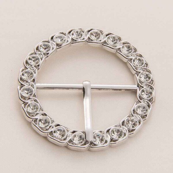 45mm Gold & Silver Metal Rhinestone Round Belt Buckle 20 Pack