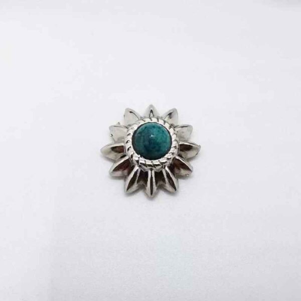 13mm Vintage Turquoise Chrysanthemum Screw-Back Studs 40 Pack